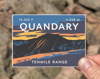 Quandary Peak Colorado 14er Sticker - high quality, weatherproof, 14er mountain illustration, 14ers
