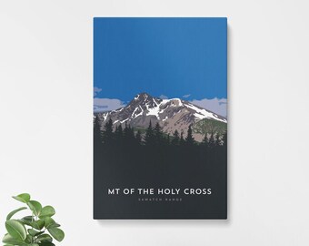 Mount of the Holy Cross Colorado 14er Canvas Print - fine art, mountain illustration
