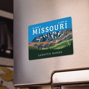 Missouri Mountain Colorado 14er Magnet - high quality, durable, 14er mountain illustration, 14ers