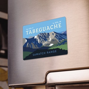 Tabeguache Peak Colorado 14er Magnet - high quality, durable, 14er mountain illustration, 14ers