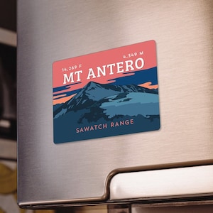 Mount Antero Colorado 14er Magnet - high quality, durable, 14er mountain illustration, 14ers