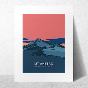 Mount Antero Colorado 14er Art Print - high quality, 14er poster, custom sizes, framed art
