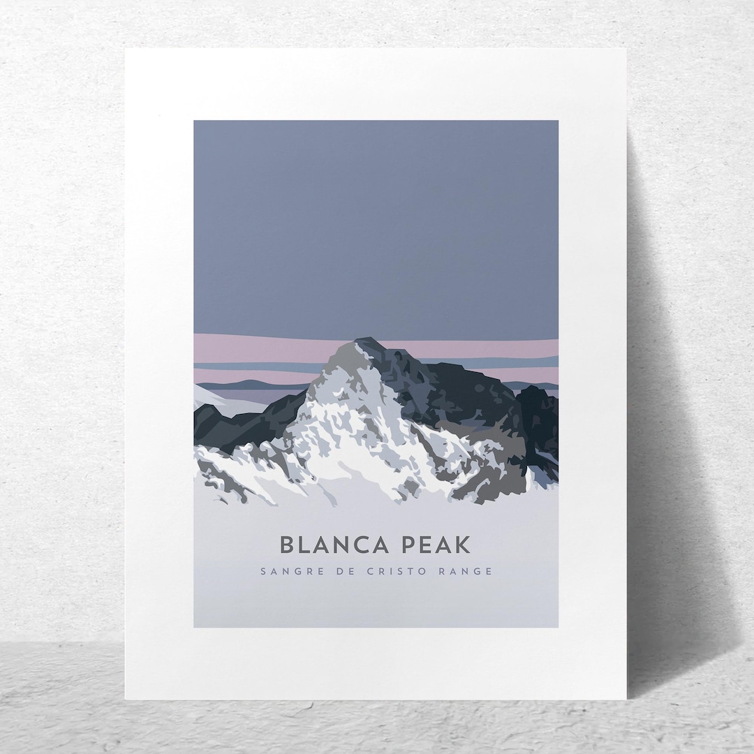 Blanca Peak Colorado 14er Art Print - High Quality, 14er Poster, Custom ...
