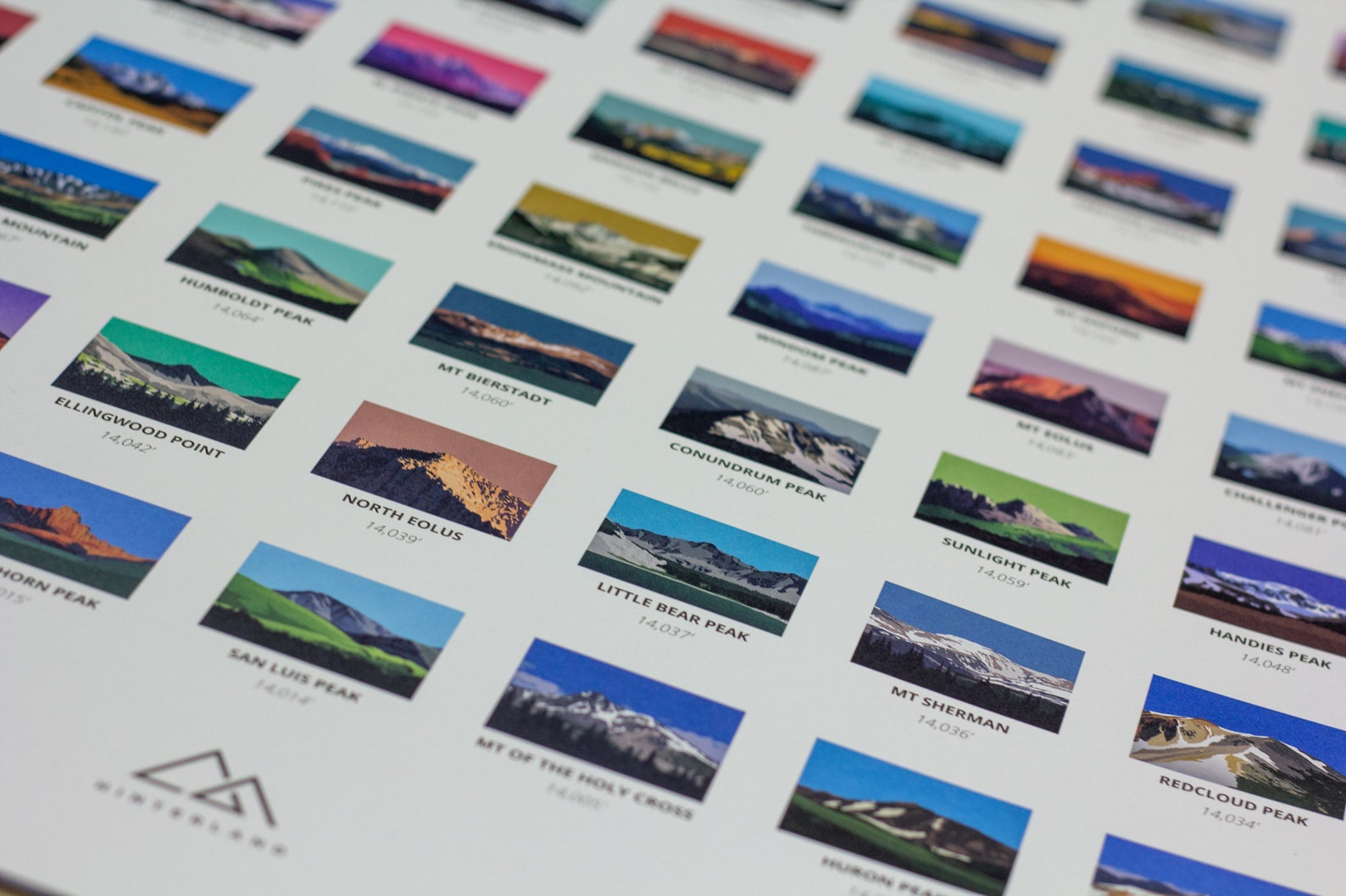 Colorado 14ers Mountain Poster With Wooden Hanger Frame, 14er Print - Etsy