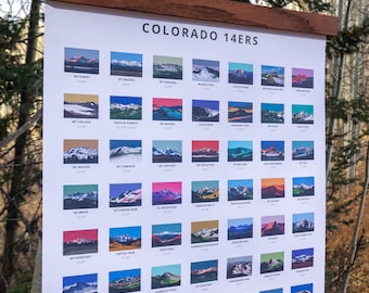 Colorado 14ers Mountain Poster Print