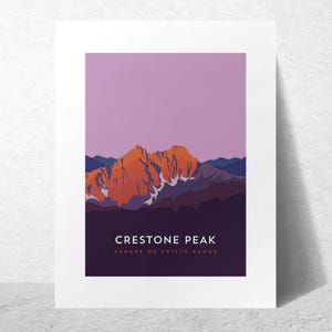 Crestone Peak Colorado 14er Art Print - high quality, 14er poster, custom sizes, framed art
