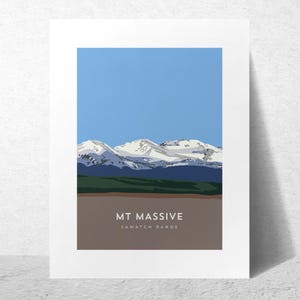 Mount Massive Colorado 14er Art Print - high quality, 14er poster, custom sizes, framed art