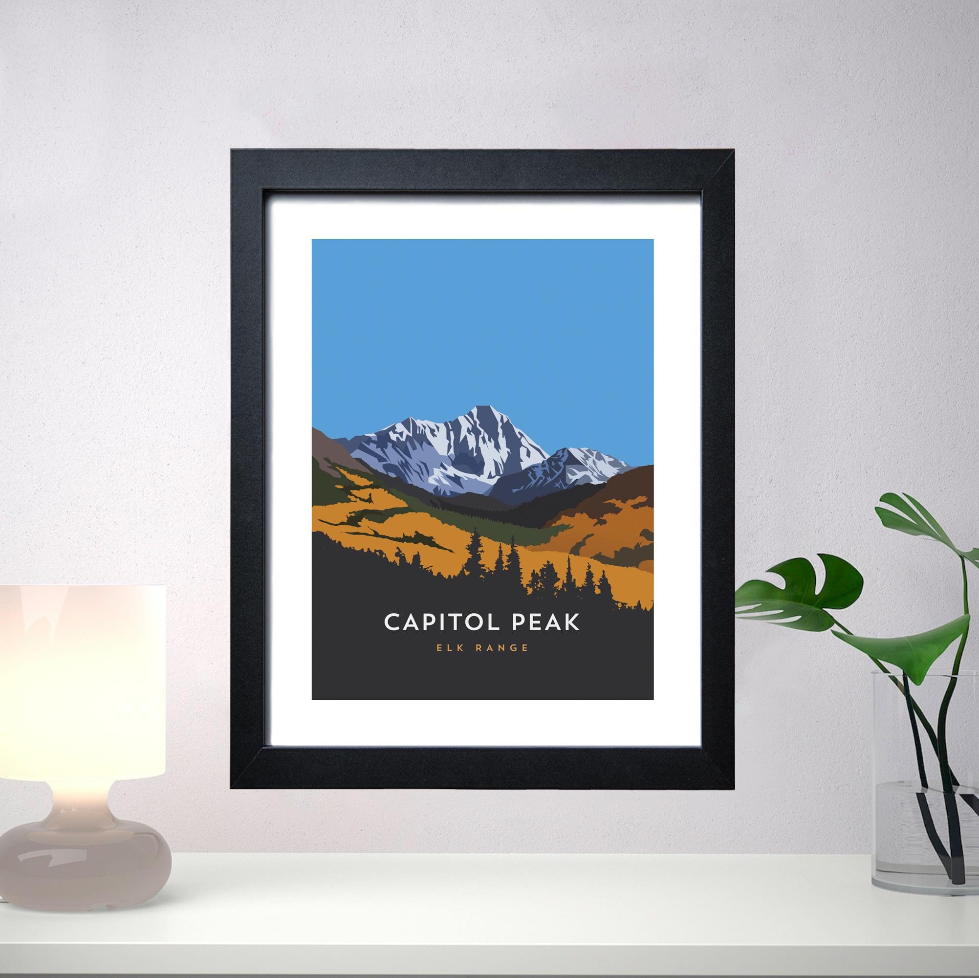 Capitol Peak Colorado 14er Print - Custom Sizes, Framed Art, Mountain ...