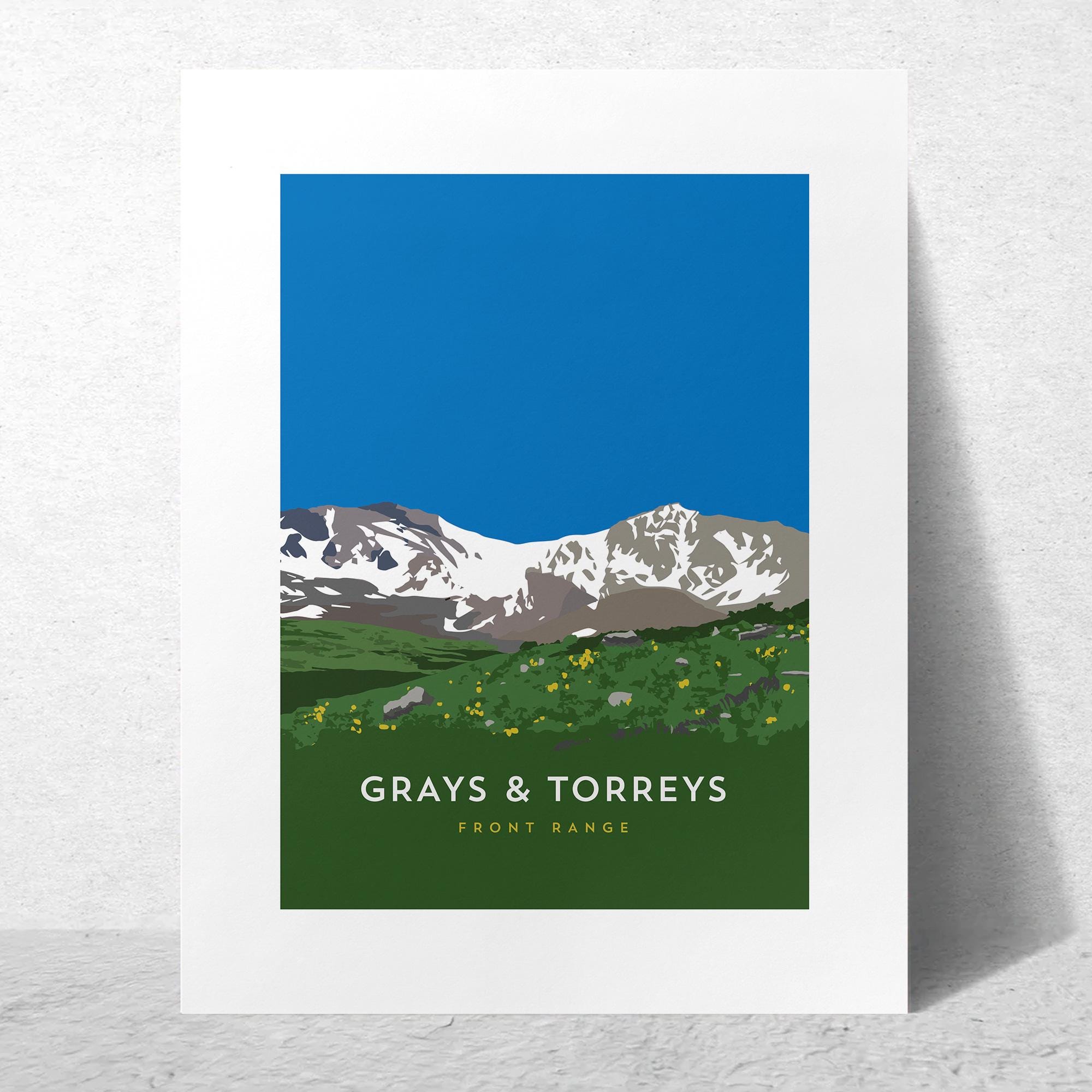 Grays & Torreys Colorado 14er Print - Custom Sizes, Framed Art ...