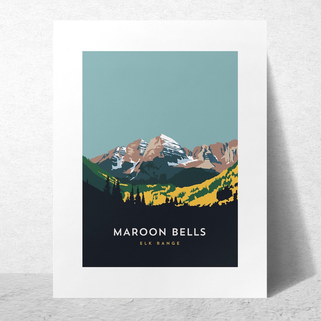Maroon Bells Colorado 14er Print - Custom Sizes, Framed Art, Mountain ...