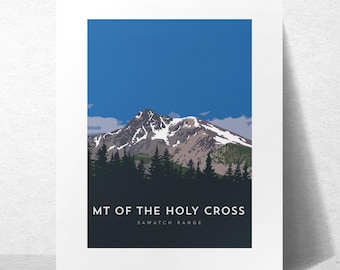 Mount of the Holy Cross Colorado 14er Art Print - poster, custom sizes, framed