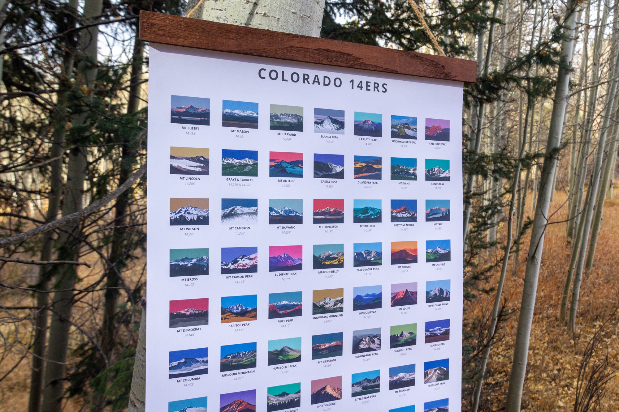 Colorado 14ers Mountain Poster High Quality 14er Poster Etsy