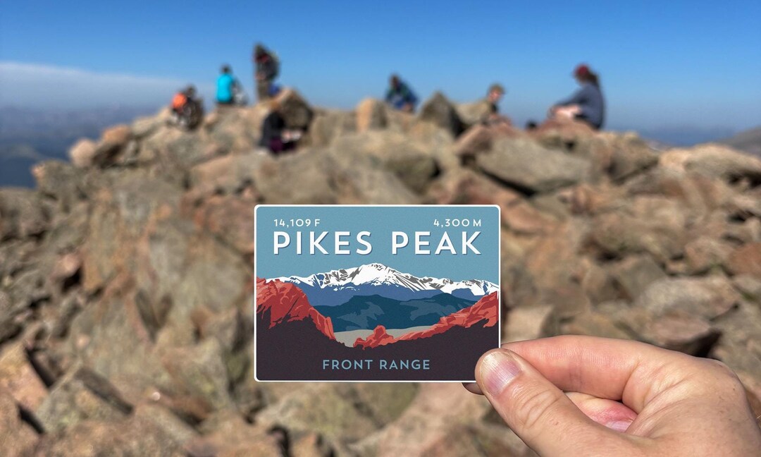 Pikes Peak Colorado 14er Sticker - High Quality, Weatherproof, 14er ...