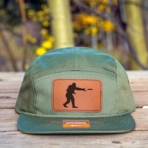 Sasquatch Hat Frisbee | 5 Panel Low Profile Adjustable Hat | Bigfoot Patch