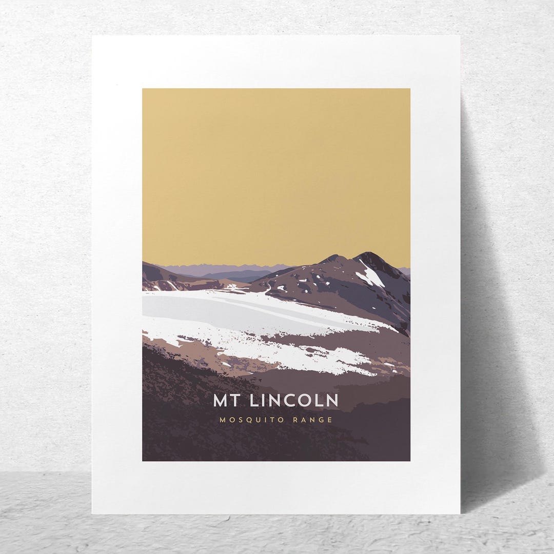 Mount Lincoln Colorado 14er Print - Custom Sizes, Framed Art, Mountain ...