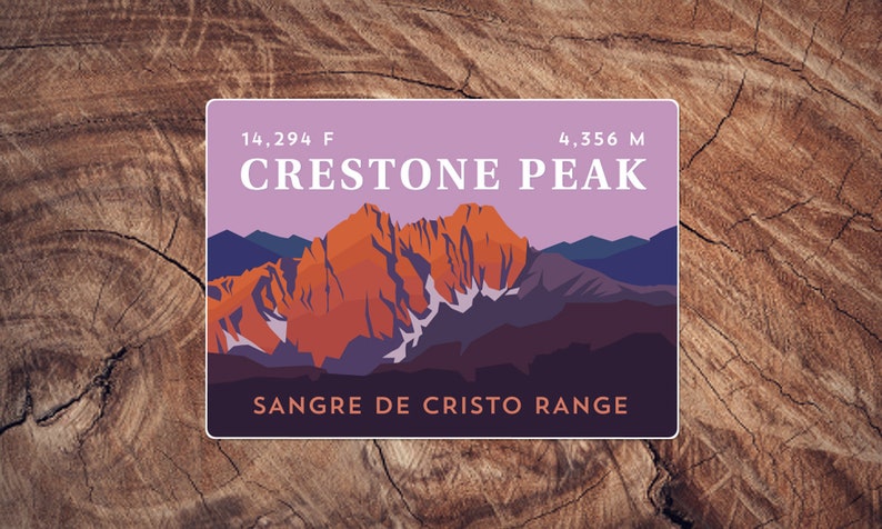 Crestone Peak Colorado 14er Sticker - Weatherproof, Mountain ...