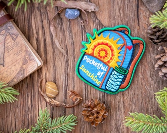 Pocketful of Sunshine Patch –  Iron-On and/or Sew-On – Colourful Embroidered Patch - Adventure