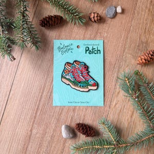 Take A Hike Patch – Hiking Boots – Embroidered – Iron-On & Sew-On