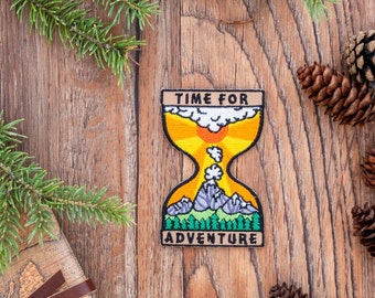 Time for Adventure –  Iron-On and/or Sew-On – Colourful Embroidered Patch - Adventure