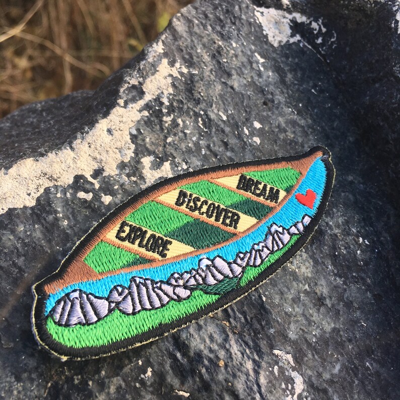 Canoe Patch Dream Discover Explore Ironon And/or Sewon Etsy