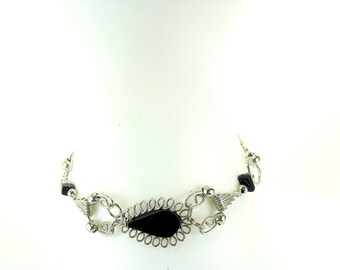 Hand Crafted Peruvian bracelet with semi precious stones
