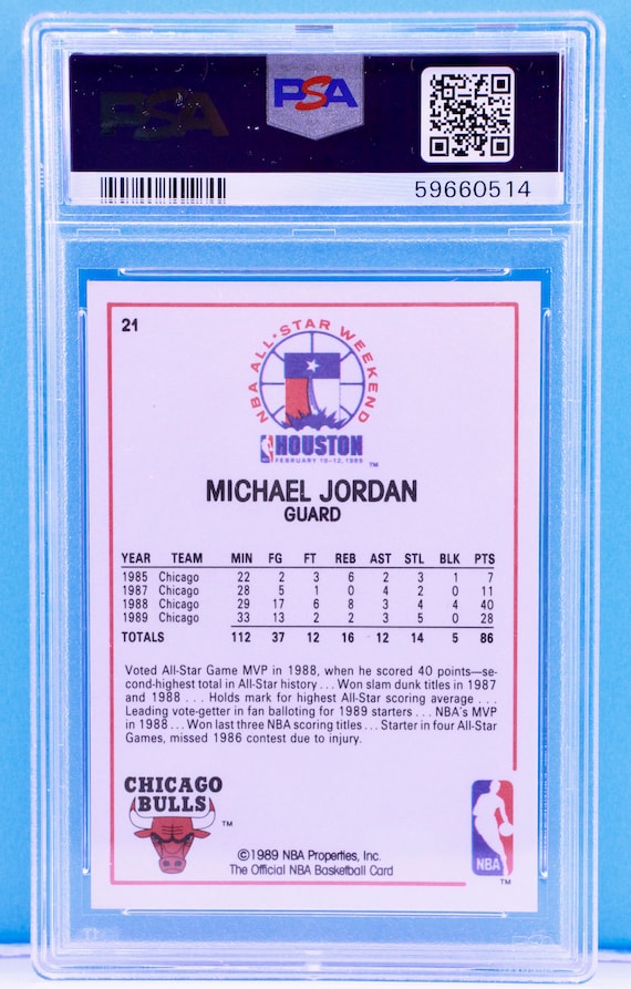 Graded 1989 Hoops Basketball Michael Jordan #21 All Star Card (PSA