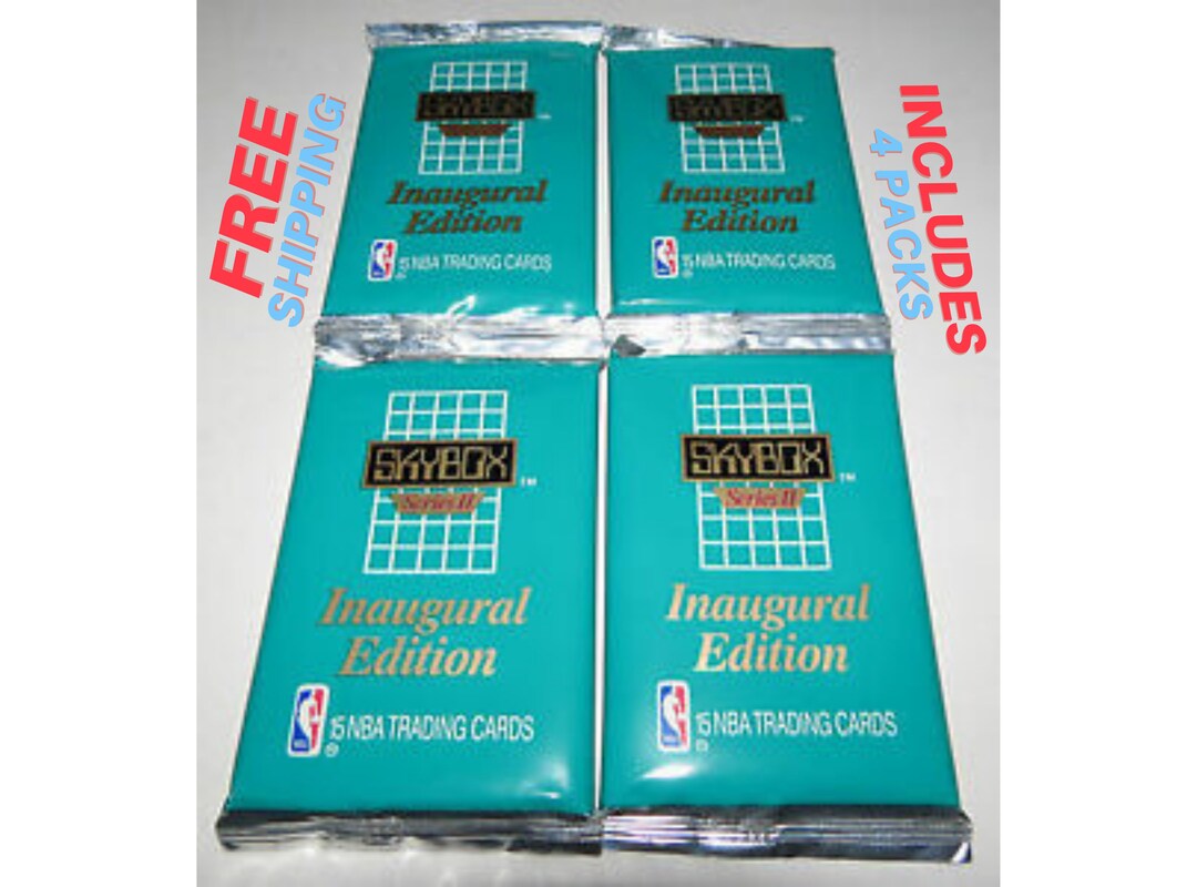 Sports Card Packs 199091 Skybox Series 2lot of 4 Packs Basketball