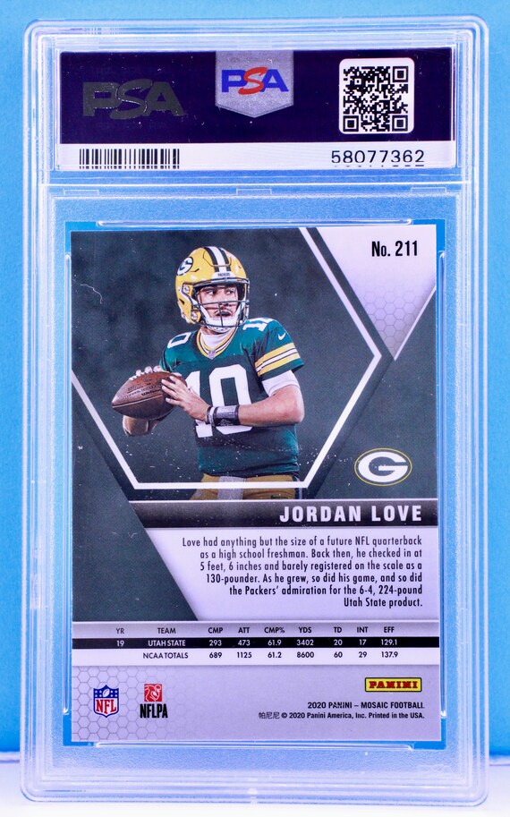 Graded Psa 2020 Panini Mosaic #211 Jordan Love, Rookie Card (PSA