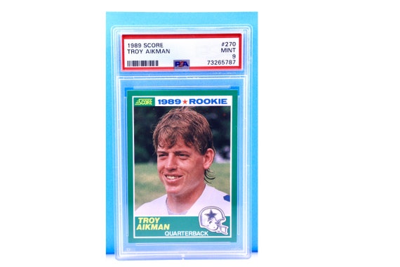 Graded Psa 1989 Score Football Troy Aikman Rookie Card. (PSA-9