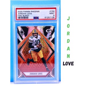 Graded 2020 Panini (PSA-9 Certified Mint Condition) JORDAN LOVE #104 Rookie Card Green Bay Packers. Fire Burst Prism Series. Beautiful card