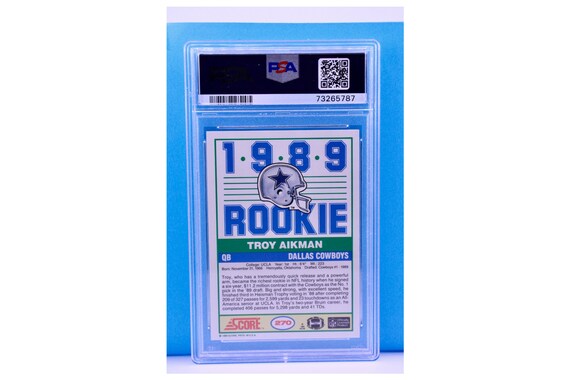 Graded Psa 1989 Score Football Troy Aikman Rookie Card. (PSA-9