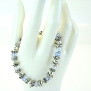 Dainty Aqua Marine & Zircon Blue Bead Stretch Bracelet (Listing is for one bracelet). New without tags