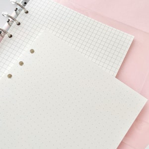 Grid or Dot Paper A5 6 Ring Binder Refills