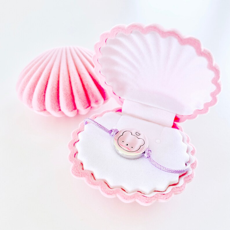 Pink Velvet Clam Shell Jewelry Box Earrings or Necklace Etsy
