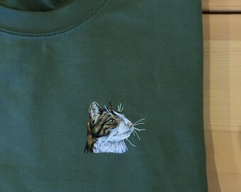 Custom Hand Embroidered Pet Portrait Sweatshirt. *DISPATCH April Custom Jumper, pet portrait, personalised,embroidered jumper, pet lovers