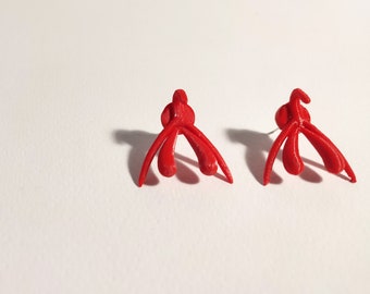 Clitoris earrings, 3d printed jewelry, feminist earrings