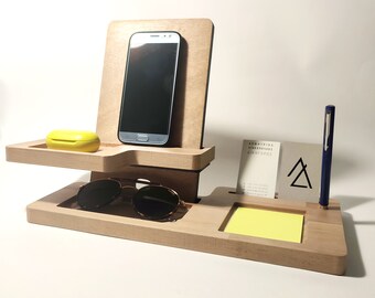 Personalized wooden desk organizer