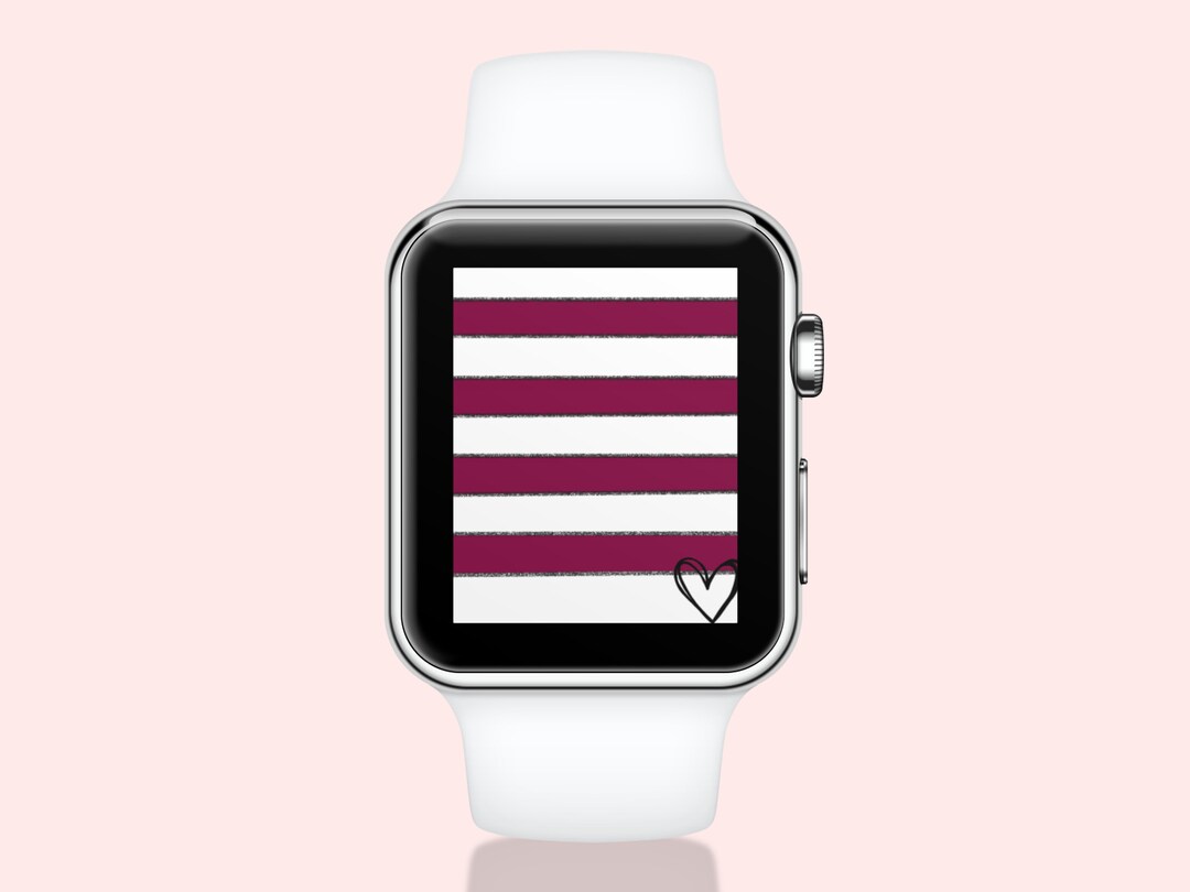 Stripped Heart Wallpaper for Apple Watch Etsy
