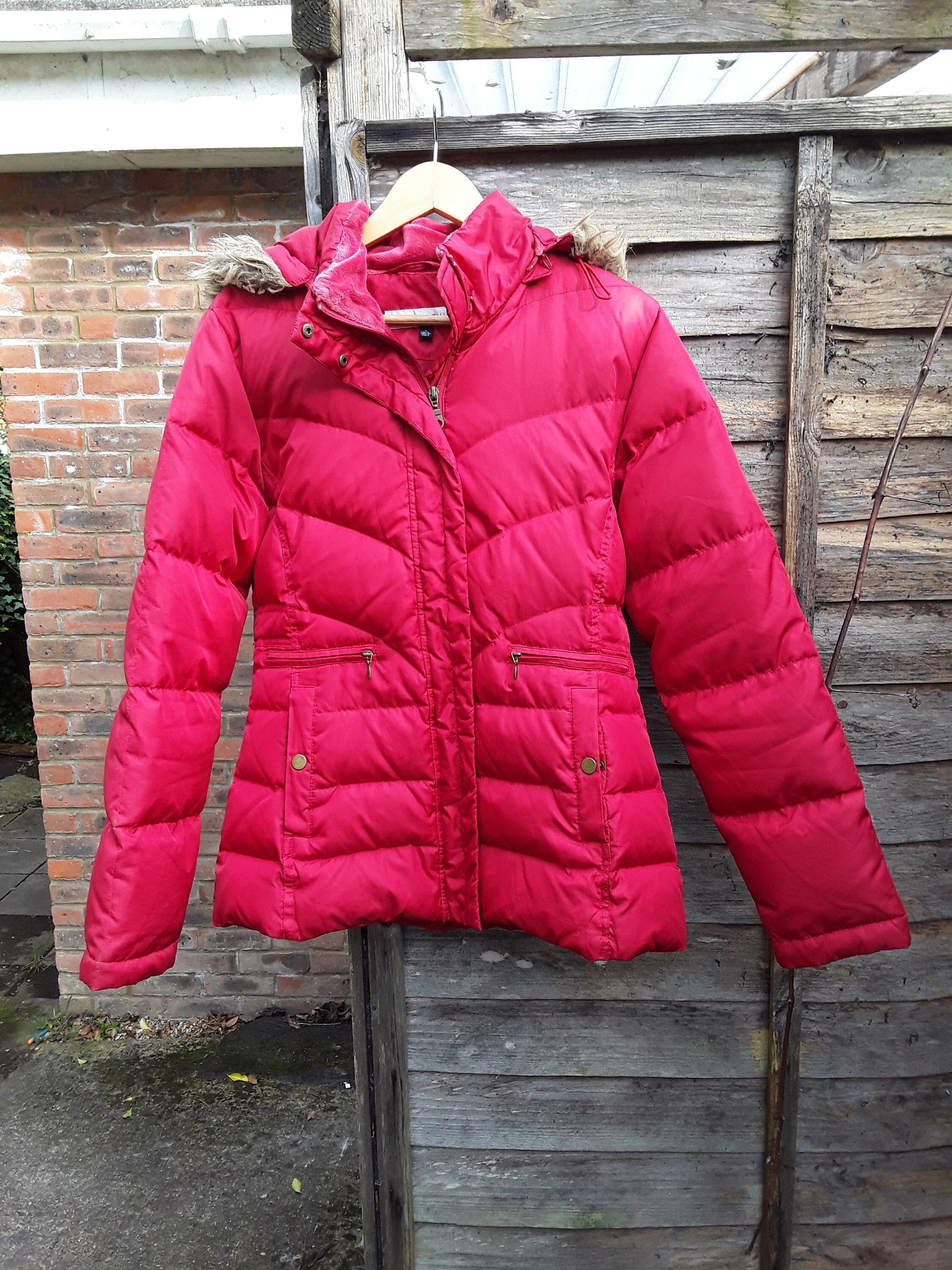 Faux fur trim top hooded jacket larry levine