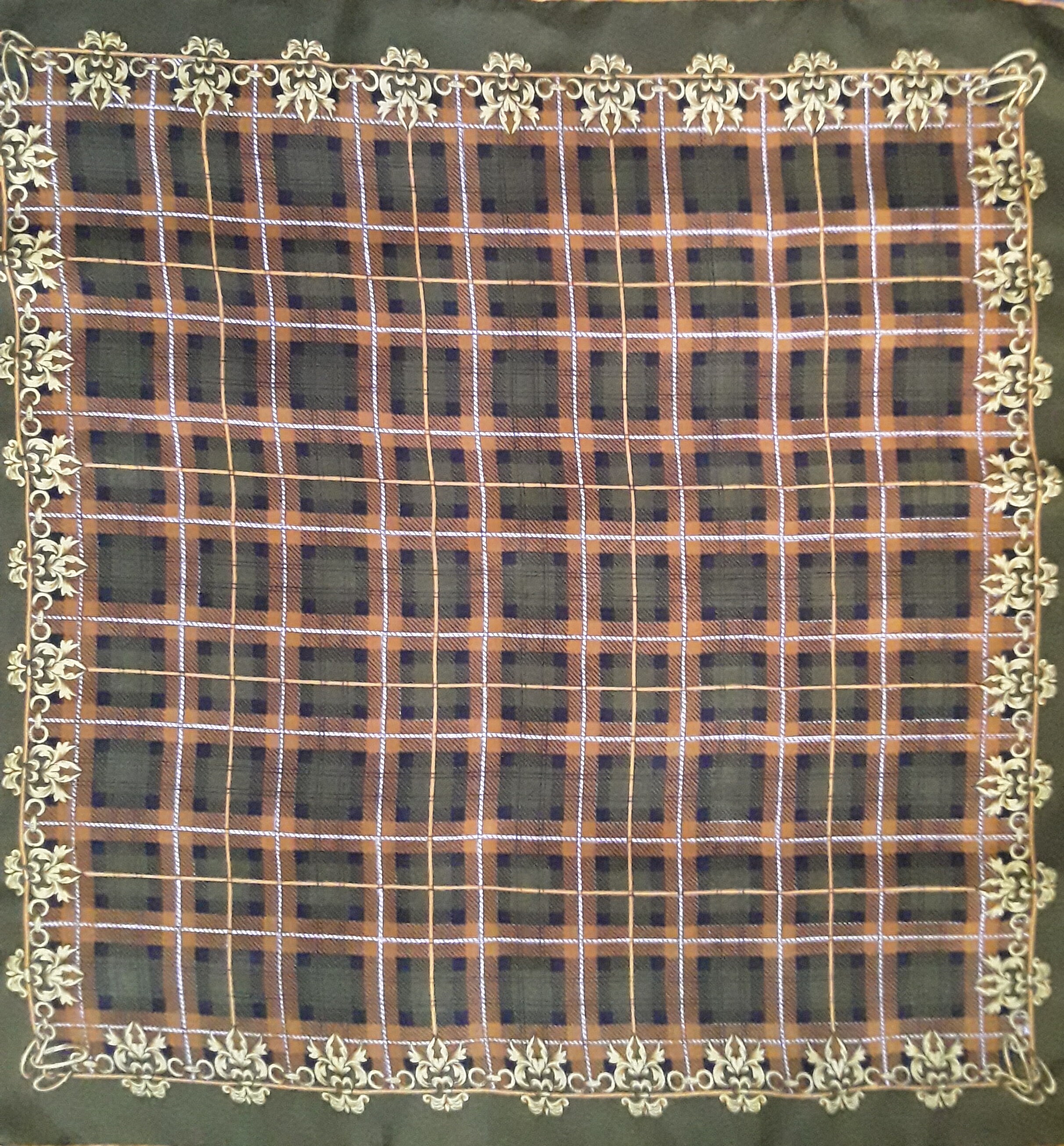 Foulard En Laine Mérinos Marshall Field - Marron, Tissé Main En Allemagne, Occasion En Excellent état
