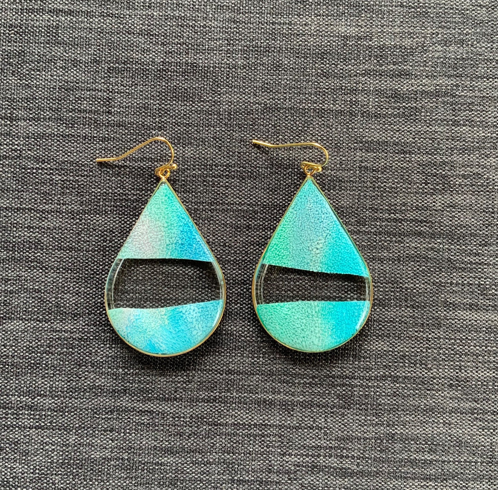 Resin earrings Alcohol ink earrings Dangle earrings Etsy