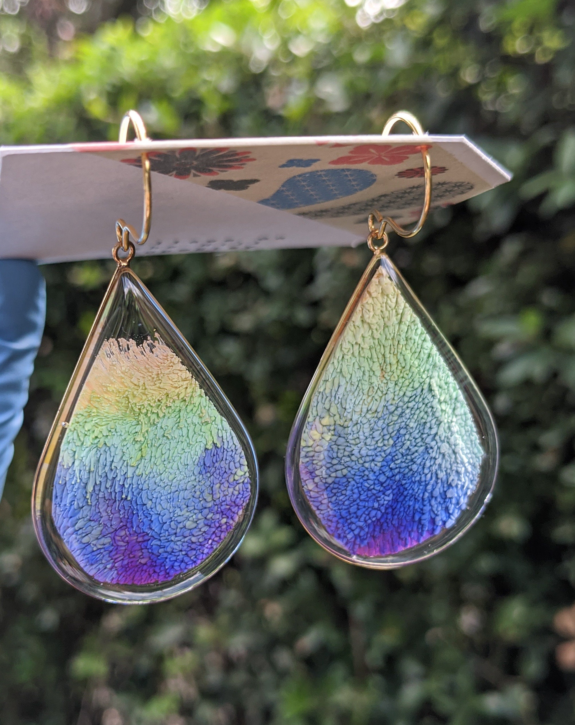 Alcohol ink Epoxy resin earrings Resin earrings Alcohol ink Etsy