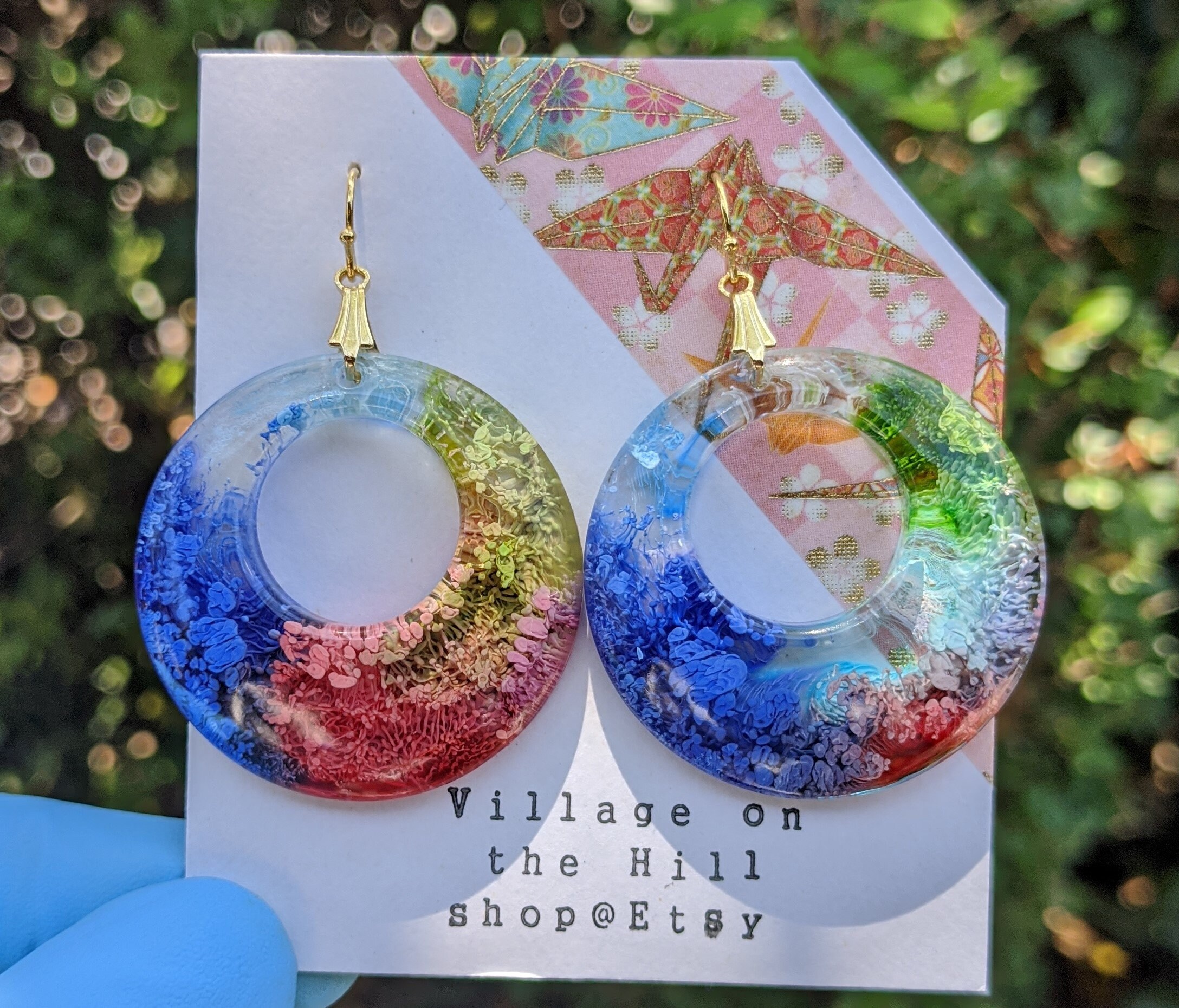 Alcohol ink Epoxy resin earrings Resin earrings Alcohol ink Etsy