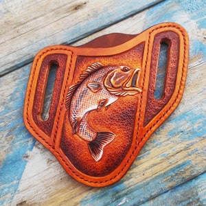 Etui en cuir fait main pour couteau pliant Buck 110 | Holster façonné de style occidental | Etui pour couteaux EDC sur mesure