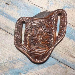 Etui en cuir fait main pour couteau pliant Buck 110 | Holster façonné de style occidental | Etui pour couteaux EDC sur mesure