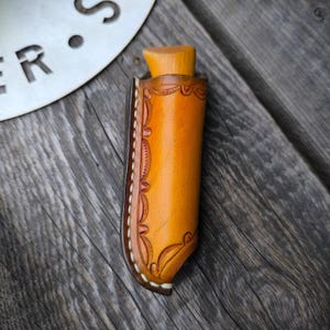 Fodero in pelle fatto a mano per Opinel n. 8 / Fondina per coltello da bushcraft / Porta-cintura EDC / Fodero per coltello cucito a mano