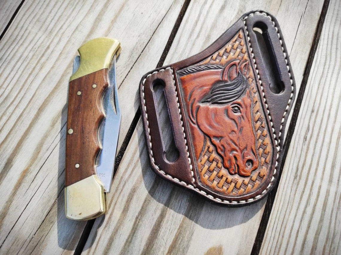 Pancake Sheath for Buck 110 Knife Folding Knife Tooled Etsy