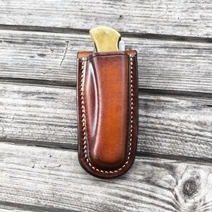 Etui en cuir pour couteau pliant Buck 110 | Gaine EDC moulée sur mesure | Fourreau cousu main
