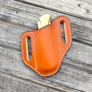 Etui en cuir fait main pour couteau pliant Buck 110 | Holster façonné de style occidental | Etui pour couteaux EDC sur mesure