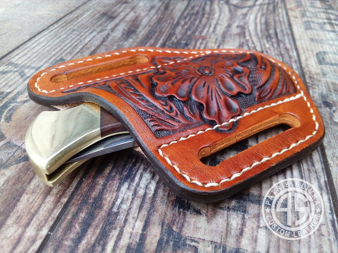 Pancake Sheath for Buck 110 Knife Folding Knife Tooled Etsy